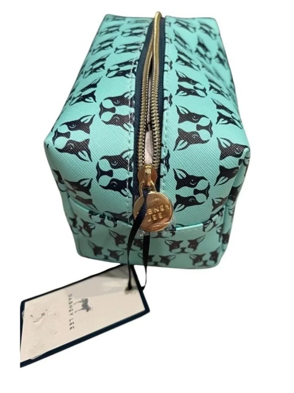 Dabney Lee French Bulldog Frenchie Boston Terrier Dog Print Cosmetic Bag  NWT